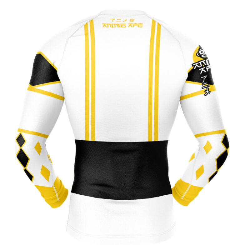 White Ranger Ninjetti  Rangers Long Sleeve Rash Guard Compression Shirt - Image 2