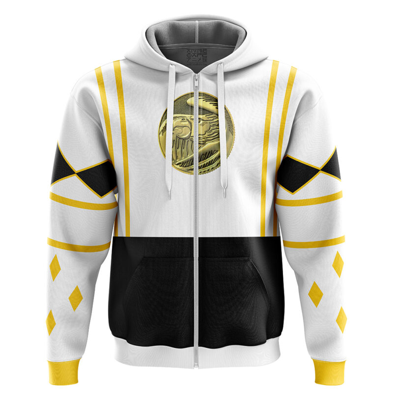 White Ranger Ninjetti Power Rangers Zip Hoodie Jacket