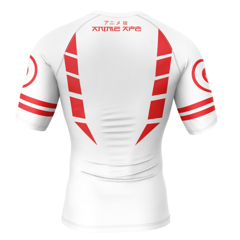 White Sukuna Jujutsu Kaisen Short Sleeve Rash Guard Compression Shirt - Image 2