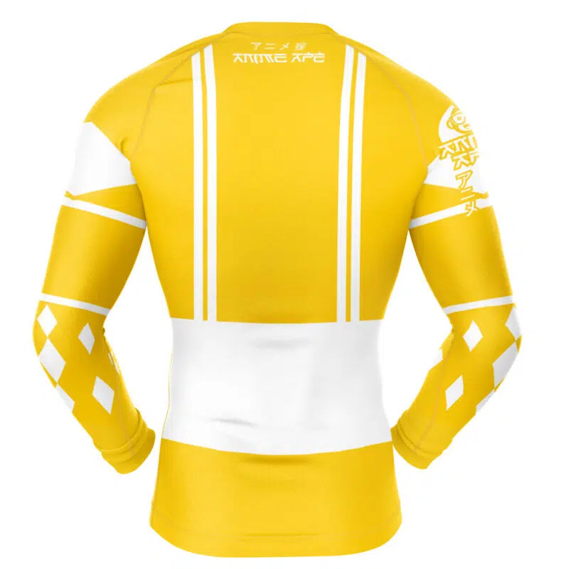 Yellow Ranger Ninjetti  Rangers Long Sleeve Rash Guard Compression Shirt - Image 2