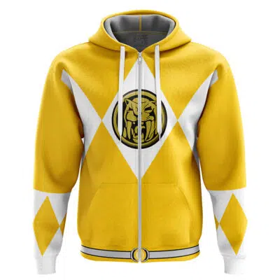 Yellow Ranger Mighty Morphin Power Rangers Zip Hoodie Jacket