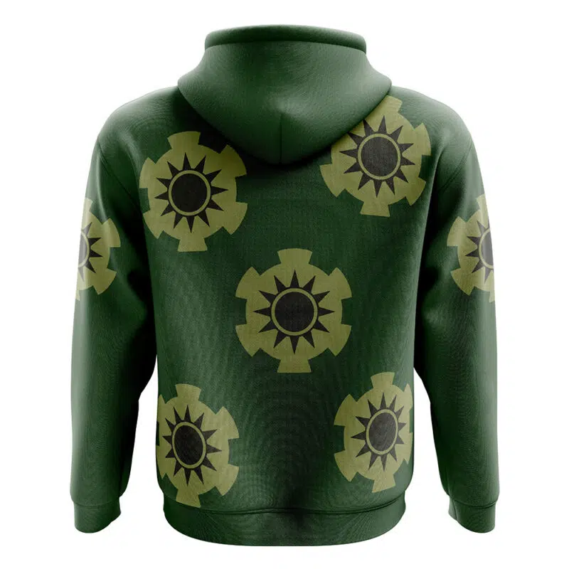 Zoro Wano Pattern One Piece Zip Hoodie Jacket - Image 2