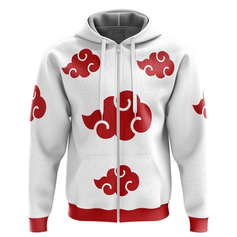 Akatsuki White Naruto Zip Hoodie Jacket