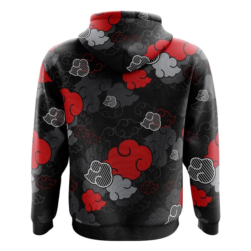 Black Aloha Pattern  Zip Hoodie Jacket - Image 2