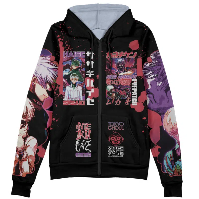 Kaneki Ken V2 Tokyo Ghoul Streetwear Zip Hoodie Jacket - Image 2