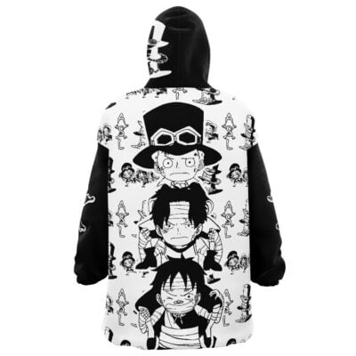 Ace Sabo Luffy One Piece Snug Oversized Blanket Hoodie