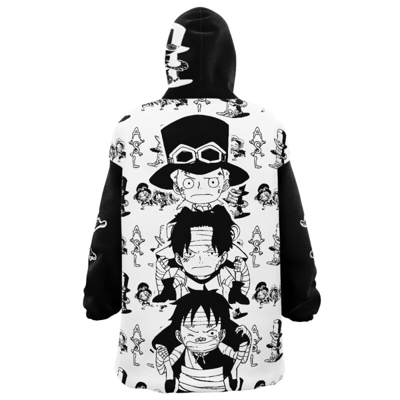 Ace Sabo Luffy One Piece Snug Oversized Blanket Hoodie