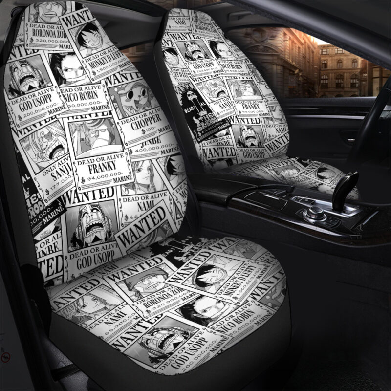 Straw Hat Wanted Poster One Piece Car Seat Covers - Image 2