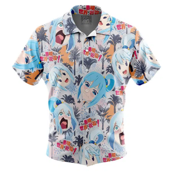 Funny Face Konosuba Button Up Hawaiian Shirt