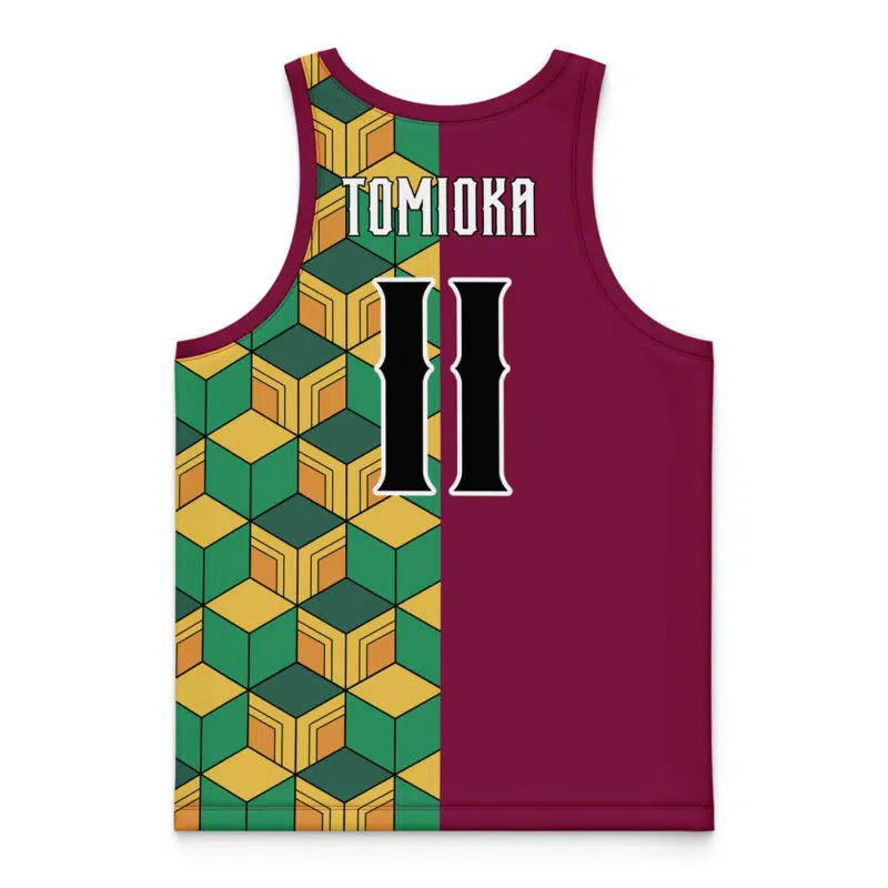 Hashira Giyu Tomioka Demon Slayer Basketball Jersey - Image 4