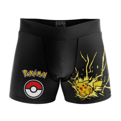 Pikachu Attack Black Pokemon Boxer Briefs Mens Underwear