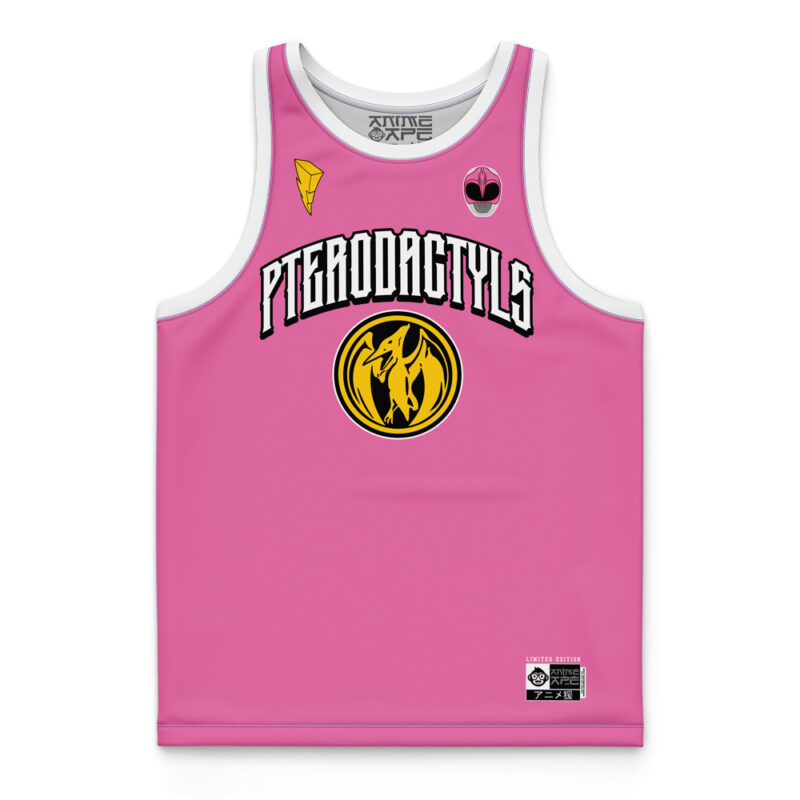 Pink Pterodactyls Kimberly Hart Power Rangers Basketball Jersey - Image 3