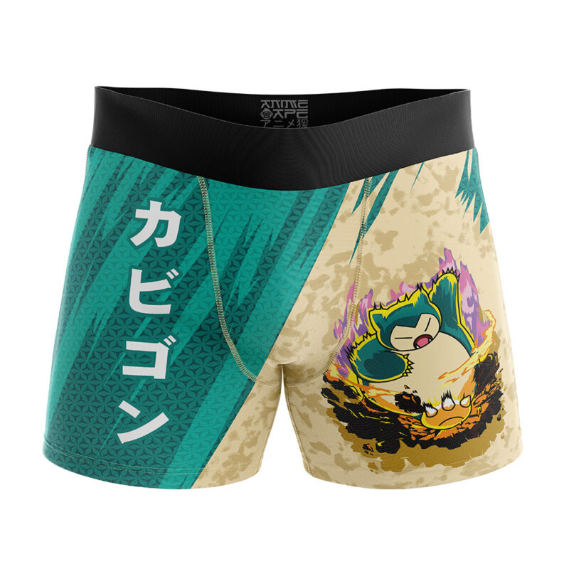Snorlax Attack Black Pokemon Boxer Briefs Mens Underwear