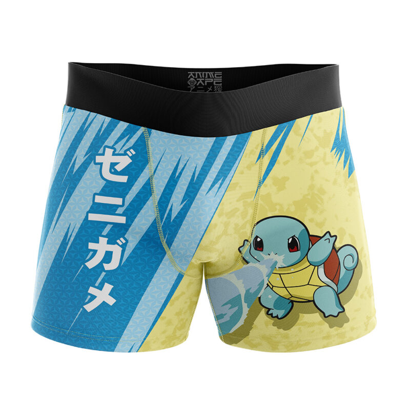 Squirtle Attack Black Pokemon Boxer Briefs Mens Underwear