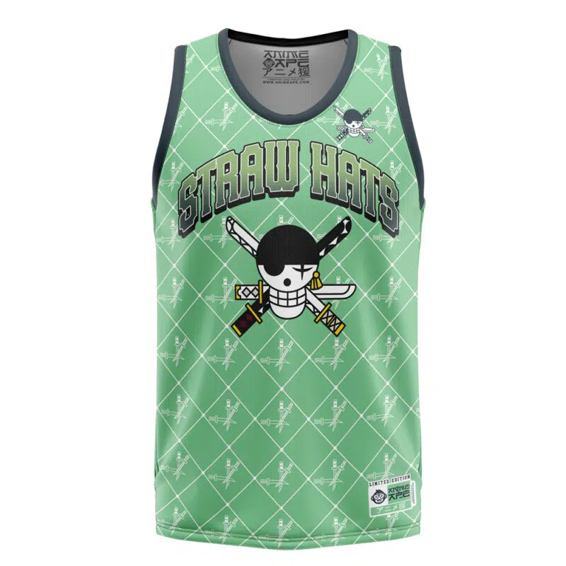 Straw Hats Zoro One Piece Basketball Jersey