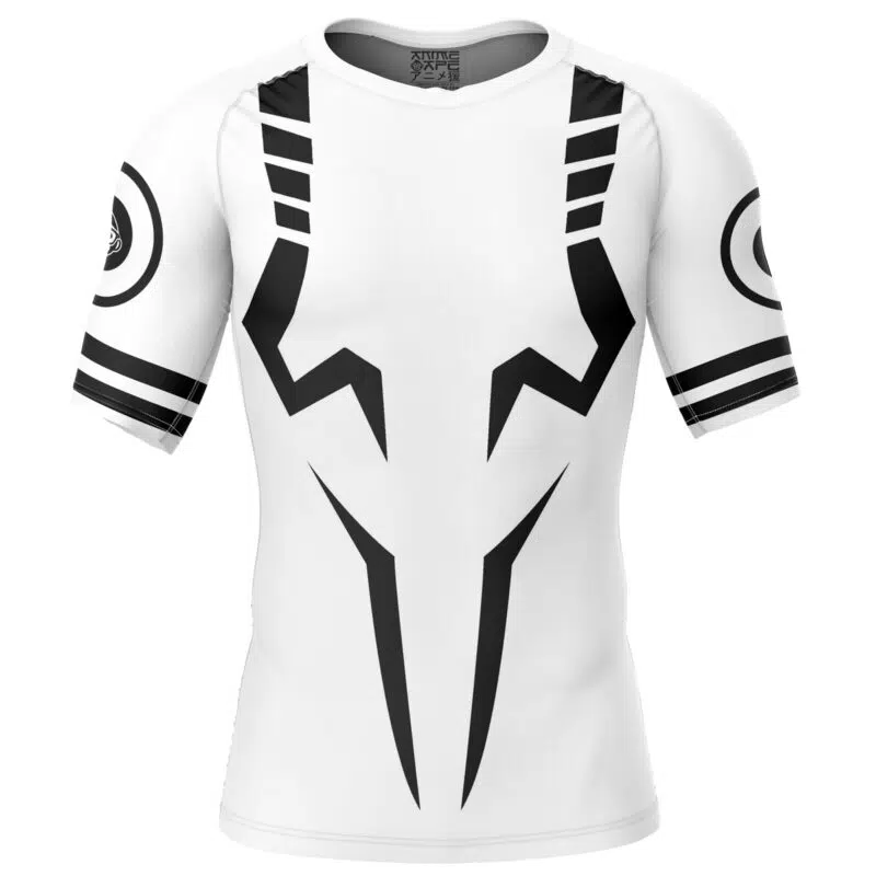Sukuna Black Marks Jujutsu Kaisen Short Sleeve Rash Guard Compression Shirt