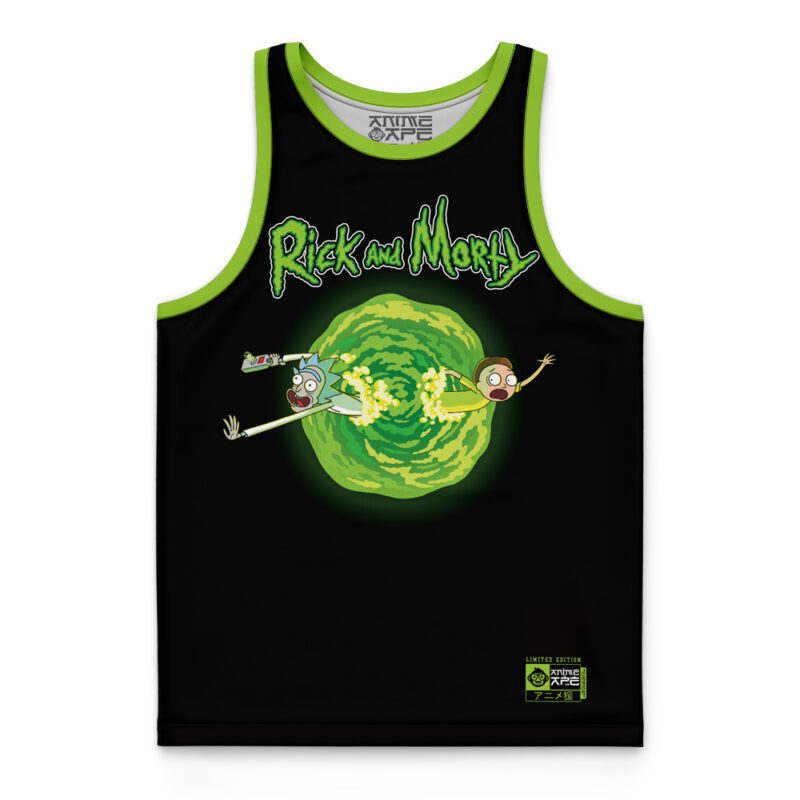 Rick and Morty Trippy Cosmic Rick Basketball Jersey - Image 3