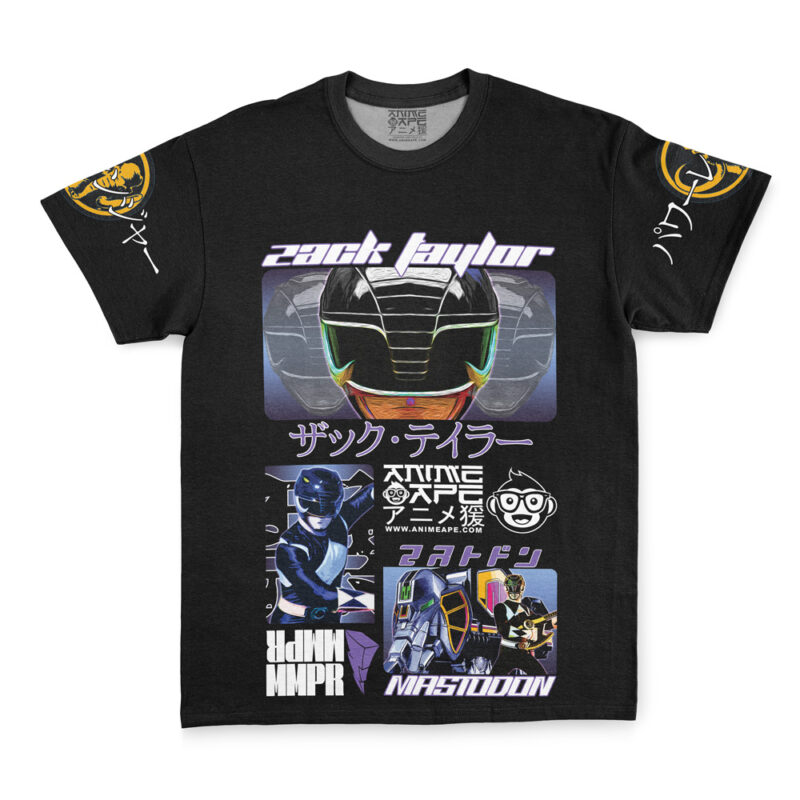 Black Ranger Mighty Morphin Power Rangers Streetwear T-Shirt - Image 3