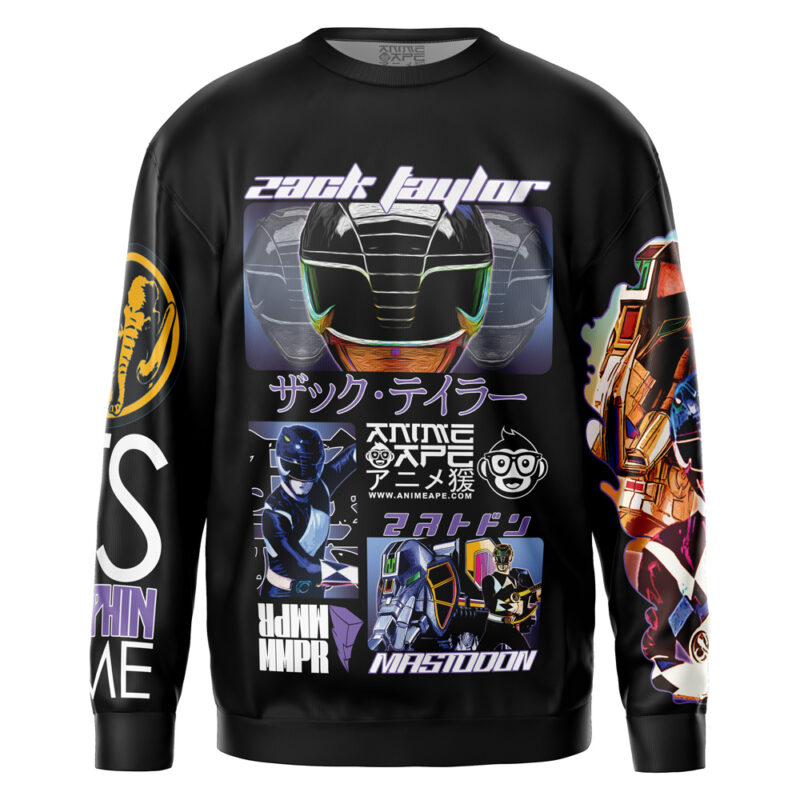 Black Ranger Mighty Morphin Power Rangers Streetwear Sweatshirt - Image 2