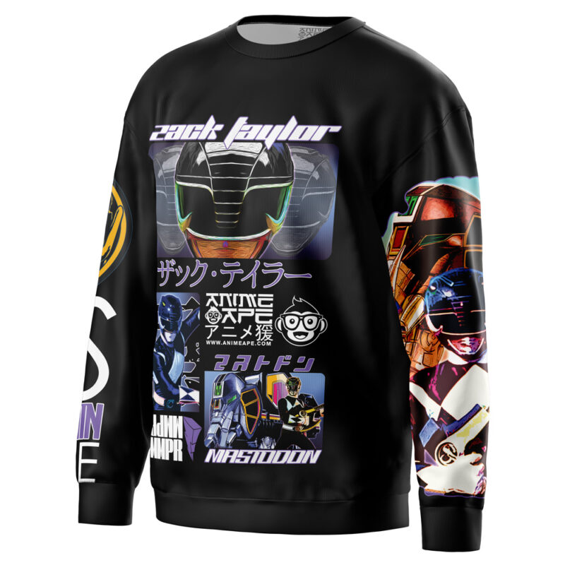 Black Ranger Mighty Morphin Power Rangers Streetwear Sweatshirt - Image 3