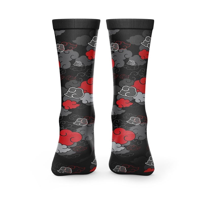 Black Aloha Pattern Akatsuki  Socks - Image 3