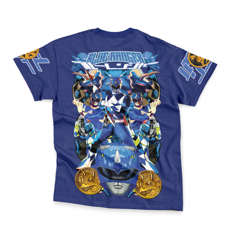 Blue Ranger Mighty Morphin Power Rangers Streetwear T-Shirt - Image 2