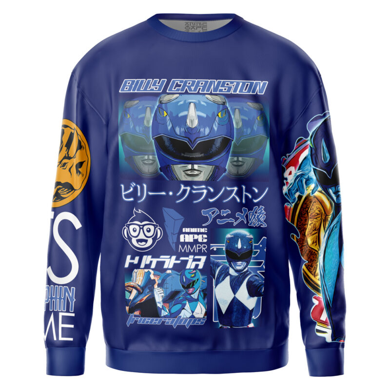 Blue Ranger Mighty Morphin Power Rangers Streetwear Sweatshirt - Image 2