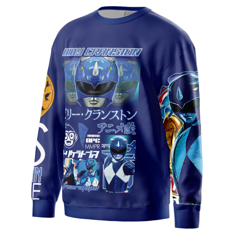 Blue Ranger Mighty Morphin Power Rangers Streetwear Sweatshirt - Image 3