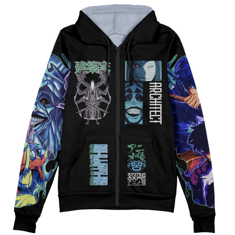Statue of God Solo Leveling Streetwear Zip Hoodie Jacket - Image 2