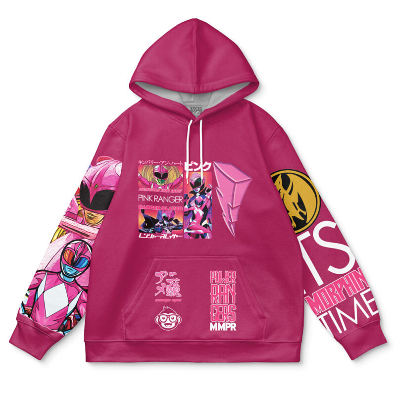 Pink Ranger Mighty Morphin Power Rangers Streetwear Hoodie - Image 2