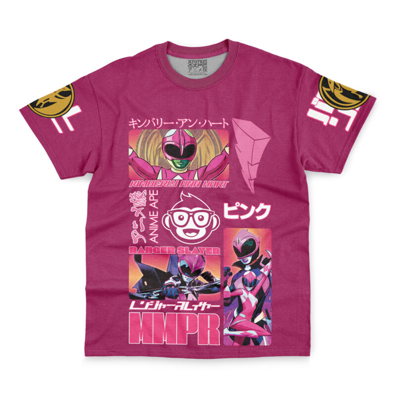 Pink Ranger Mighty Morphin Power Rangers Streetwear T-Shirt - Image 4