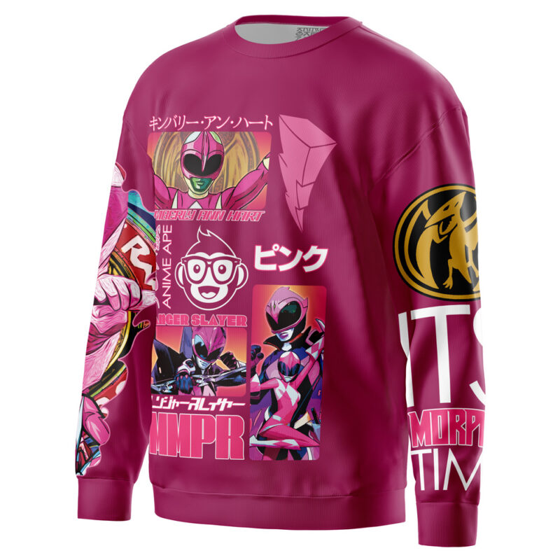 Pink Ranger Mighty Morphin Power Rangers Streetwear Sweatshirt - Image 3