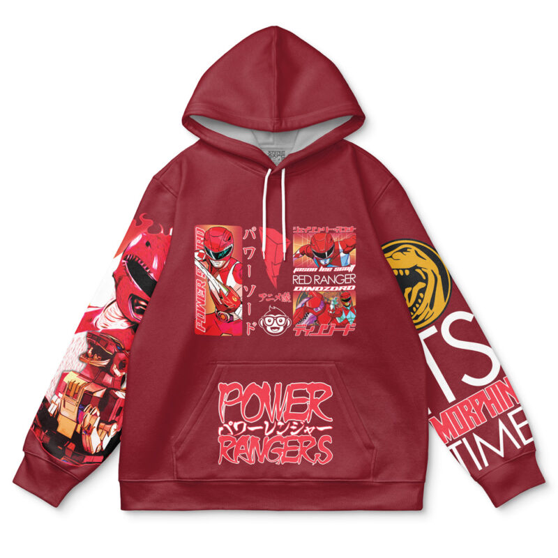 Red Ranger Mighty Morphin Power Rangers Streetwear Hoodie - Image 2