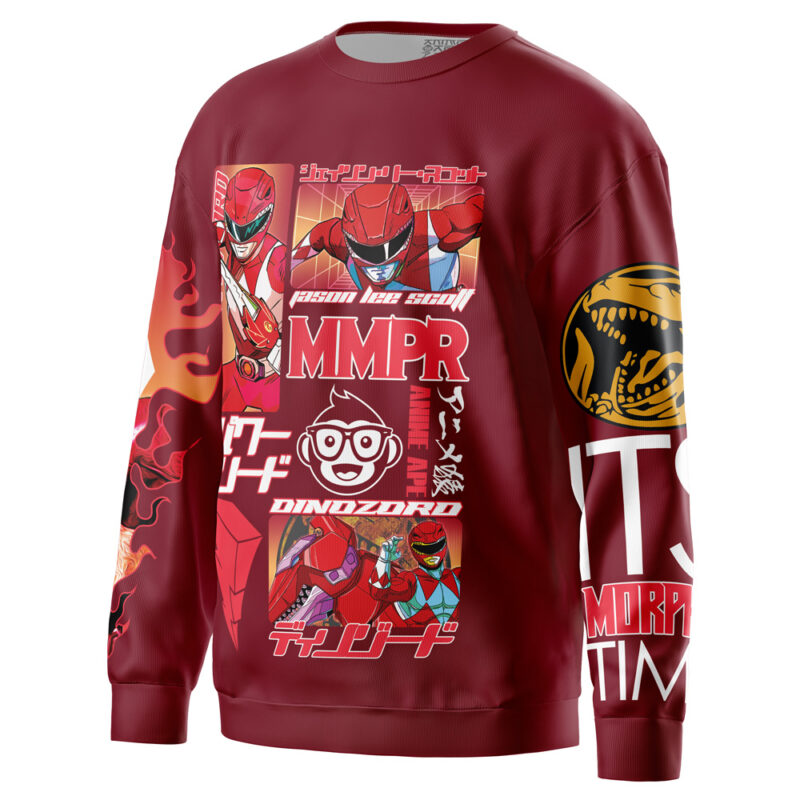 Red Ranger Mighty Morphin Power Rangers Streetwear Sweatshirt - Image 3