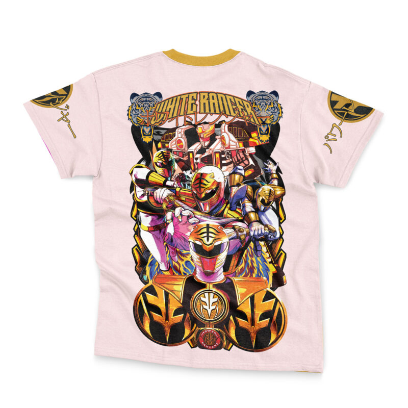 White Ranger Mighty Morphin Power Rangers Streetwear T-Shirt - Image 2