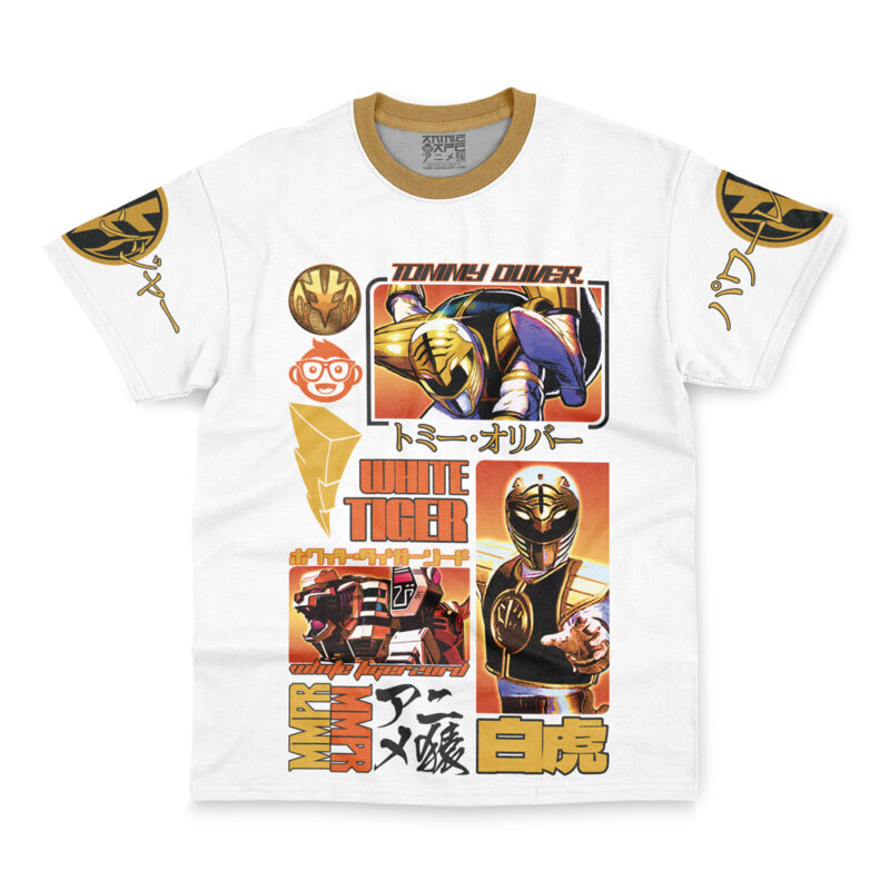 White Ranger V2 Mighty Morphin Power Rangers Streetwear T-Shirt - Image 4