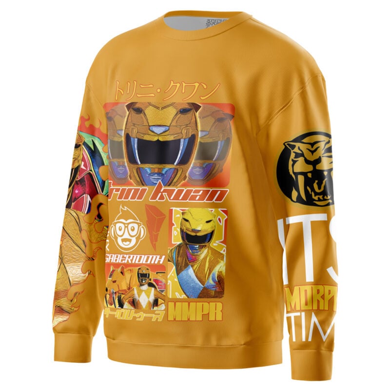 Yellow Ranger Mighty Morphin Power Rangers Streetwear Sweatshirt - Image 3