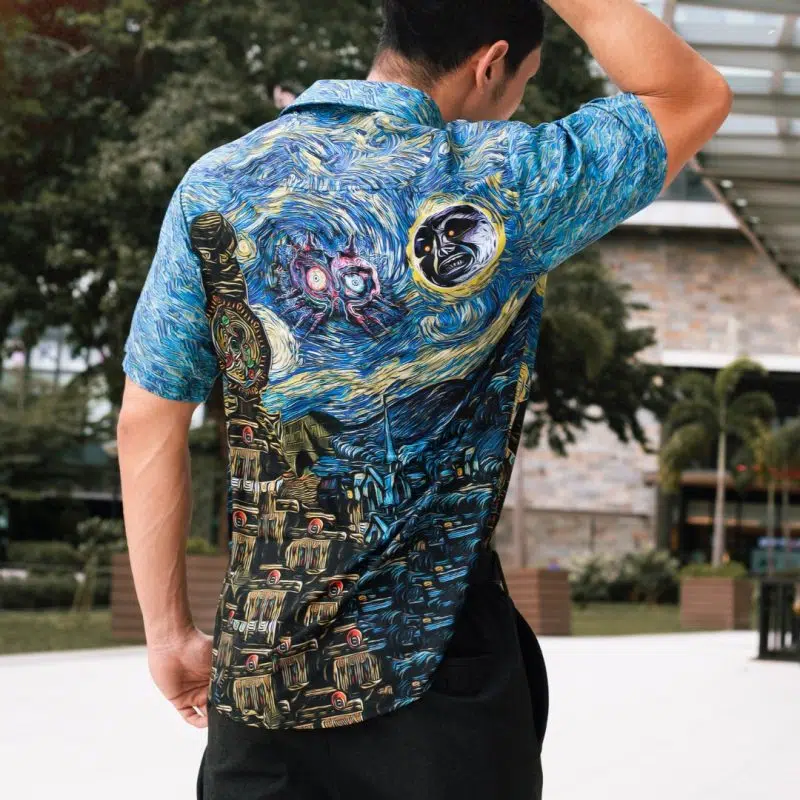 Zelda Majora’s Mask Starry Night Button Up Hawaiian Shirt