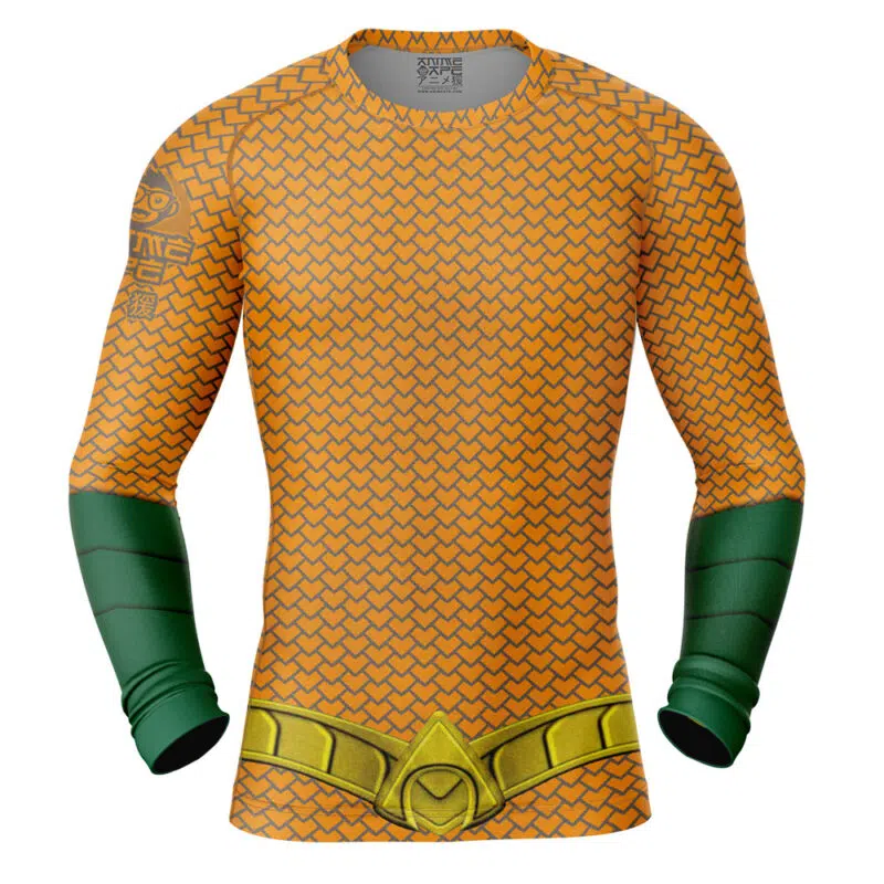 Aquaman DC Comics Long Sleeve Rash Guard Compression