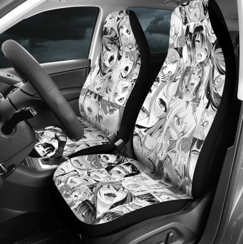 Ahegao Manga Pattern Car Seat Covers - Image 3