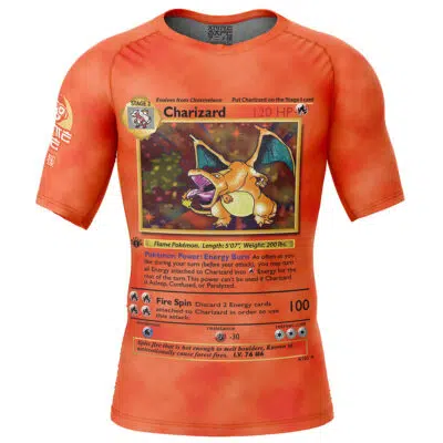 Charizard Card V2 Pokemon Short Sleeve Rash Guard