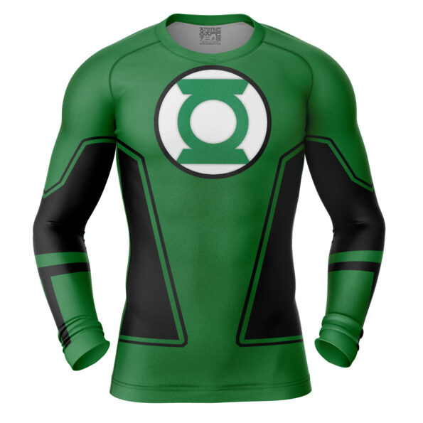 Green Lantern DC Comics Long Sleeve Rash Guard Compression Shirt