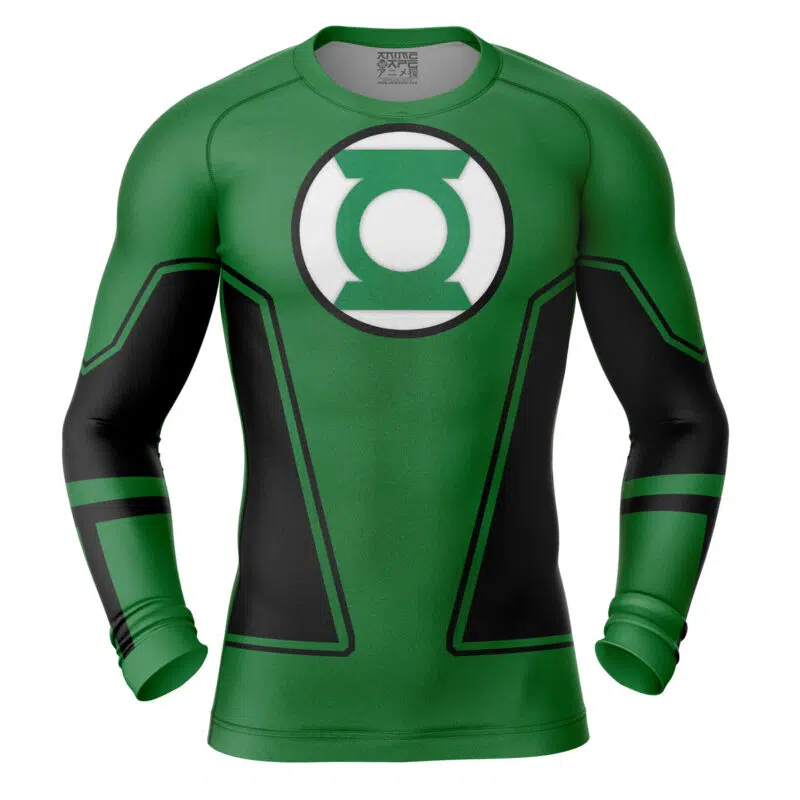 Green Lantern DC Comics Long Sleeve Rash Guard Compression Shirt