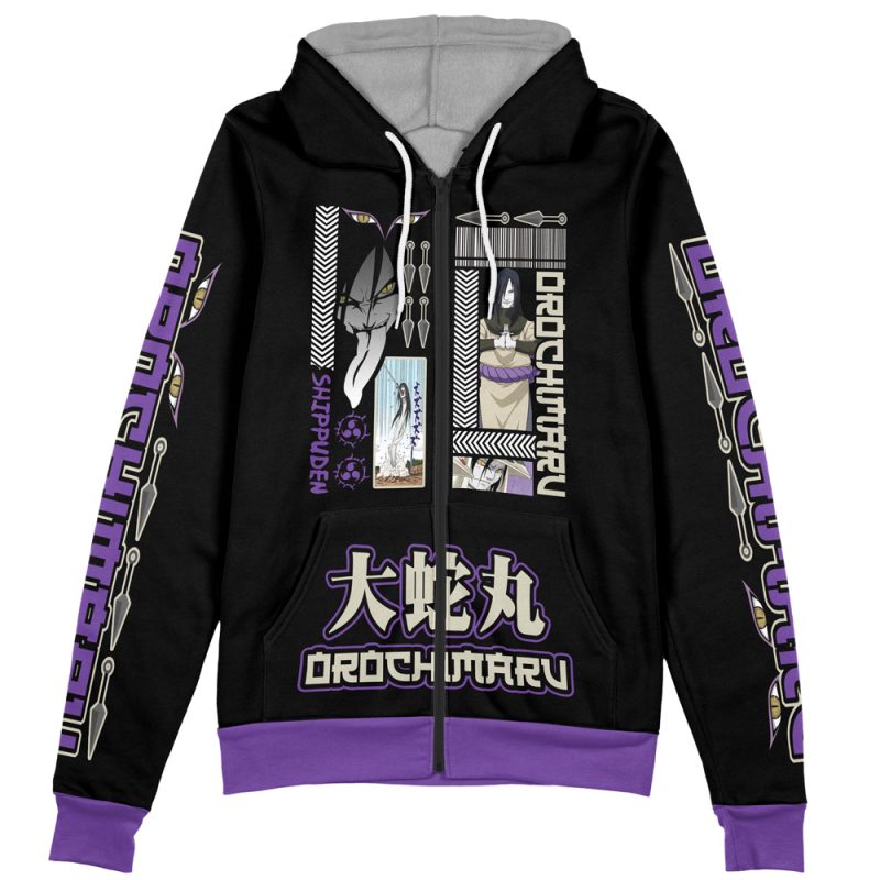 Orochimaru Shippuden Streetwear Zip Hoodie Jacketss