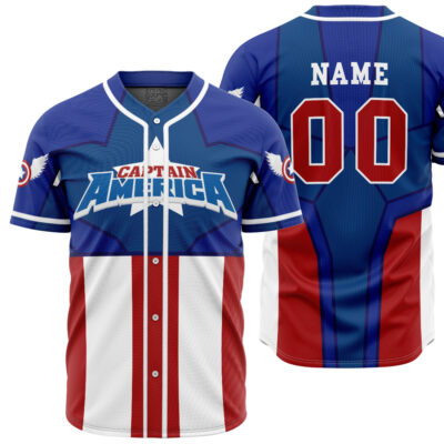 Personalized Captain America Marvel Baseball Jersey