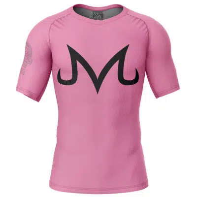 Pink Majin Buu Dragon Ball Short Sleeve Rash Guard Compression Shirt
