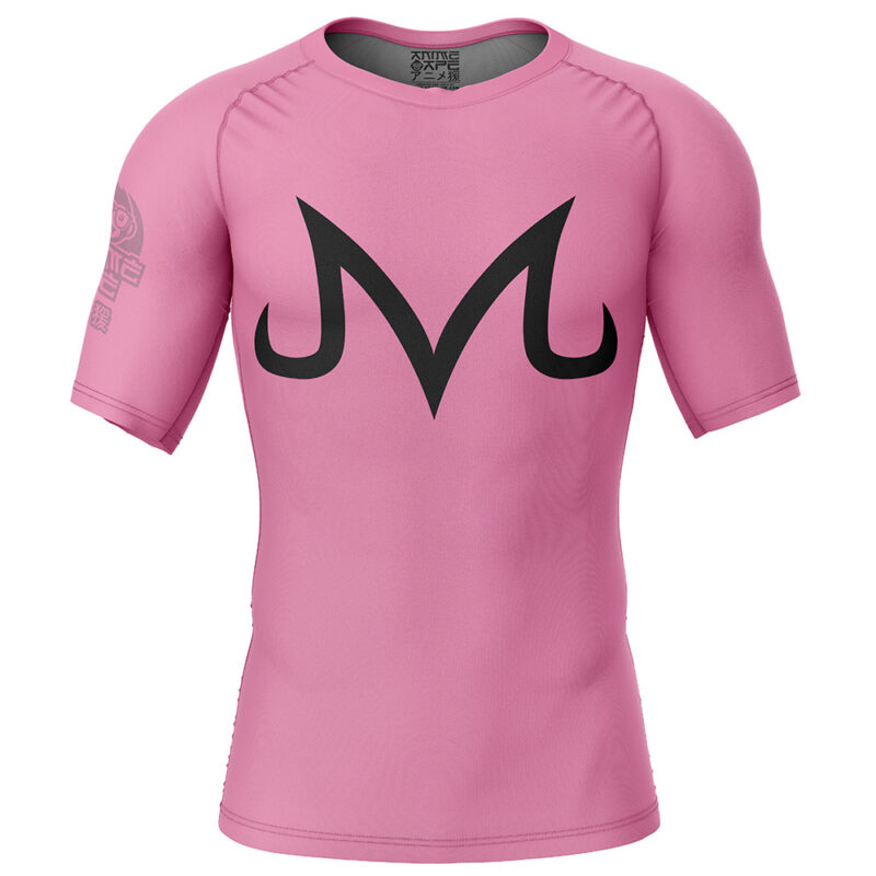 Pink Majin Buu Dragon Ball Short Sleeve Rash Guard Compression Shirt