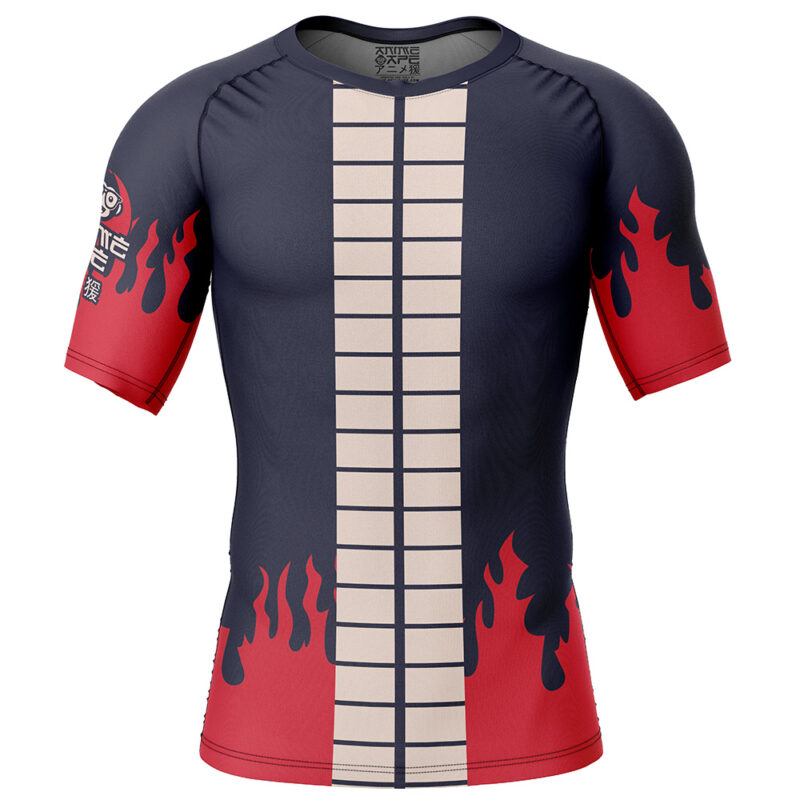 Portgas d Ace's Arc One Piece Short Sleeve Rash Guard Compression Shirt