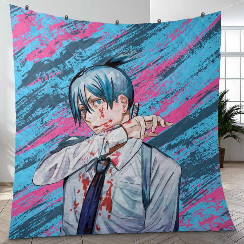 Aki Hayakawa Chainsaw Man Bleach Quilt Blanket