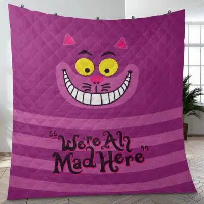 We Are All Mad Here Alice in Wonderland Quilt Blanket